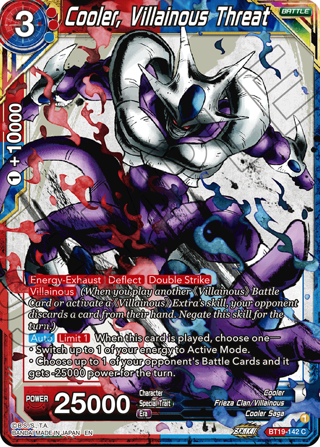 Cooler, Villainous Threat - Fighter's Ambition - Common - BT19-142