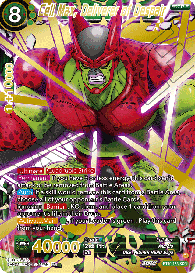 Cell Max, Deliverer of Despair - Fighter's Ambition - Secret Rare - BT19-153