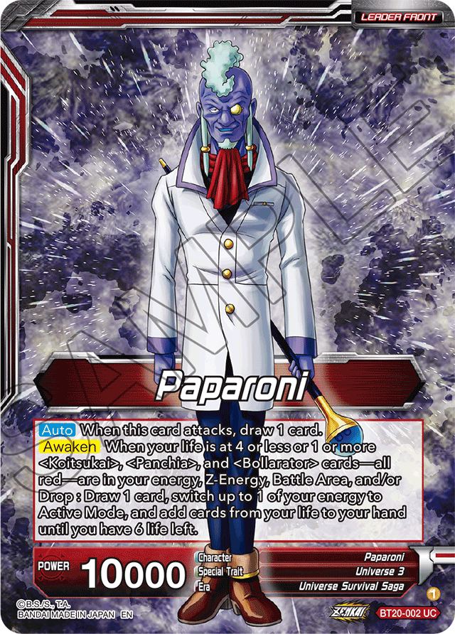 Paparoni // Warriors of Universe 3, United as One - Power Absorbed - Uncommon - BT20-002