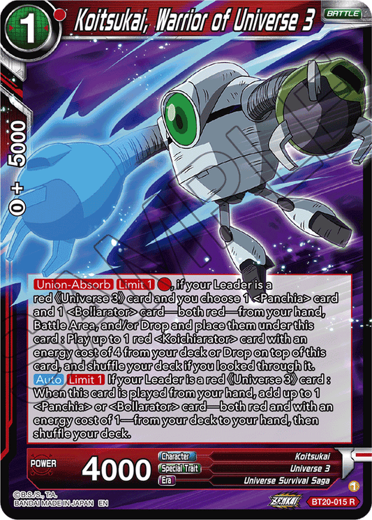 Koitsukai, Warrior of Universe 3 - Power Absorbed - Rare - BT20-015
