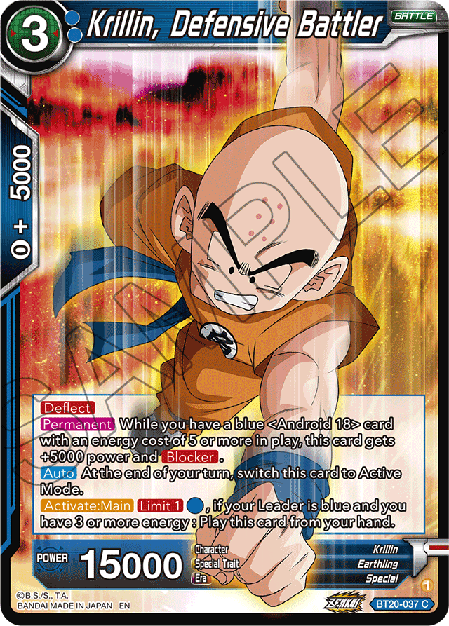 Krillin, Defensive Battler - Power Absorbed - Common - BT20-037