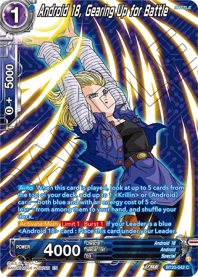 Android 18, Gearing Up for Battle (Silver Foil) - Power Absorbed - Common - BT20-042