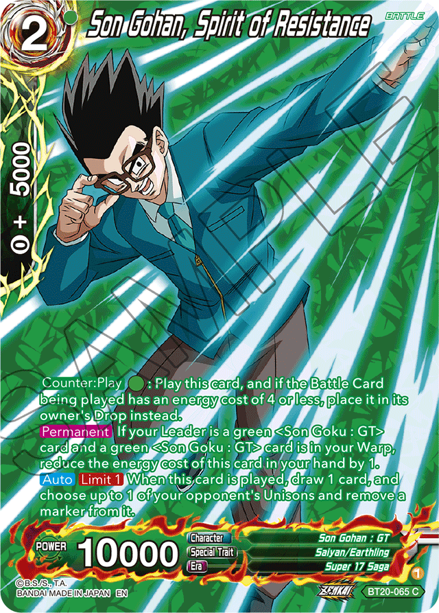Son Gohan, Spirit of Resistance (Silver Foil) - Power Absorbed - Common - BT20-065