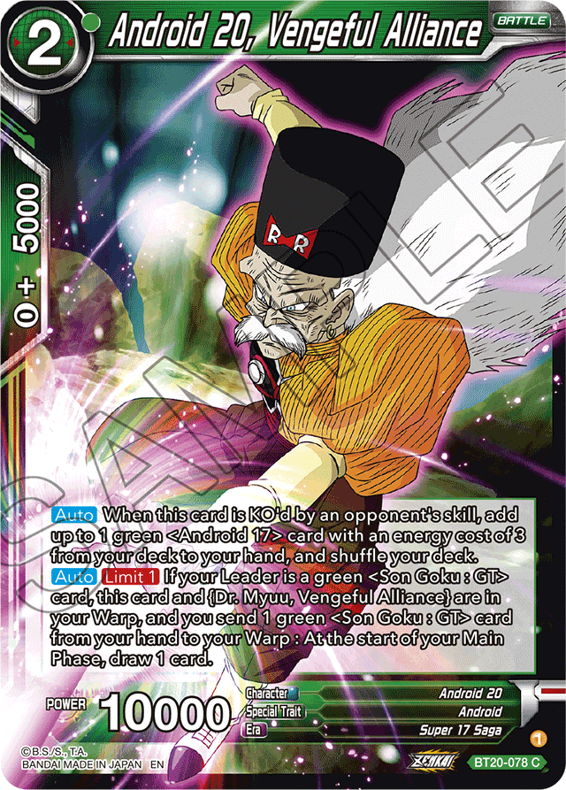 Android 20, Vengeful Alliance - Power Absorbed - Common - BT20-078
