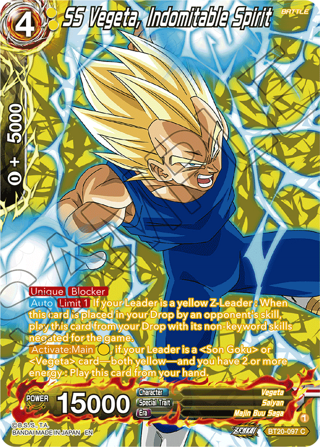 SS Vegeta, Indomitable Spirit (Silver Foil) - Power Absorbed - Common - BT20-097