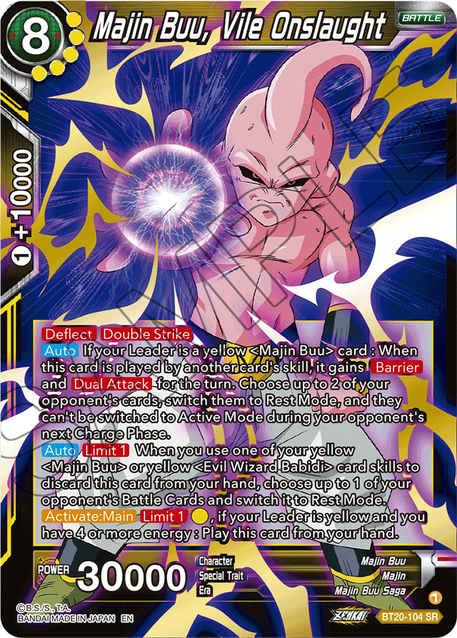 Majin Buu, Vile Onslaught - Power Absorbed - Super Rare - BT20-104