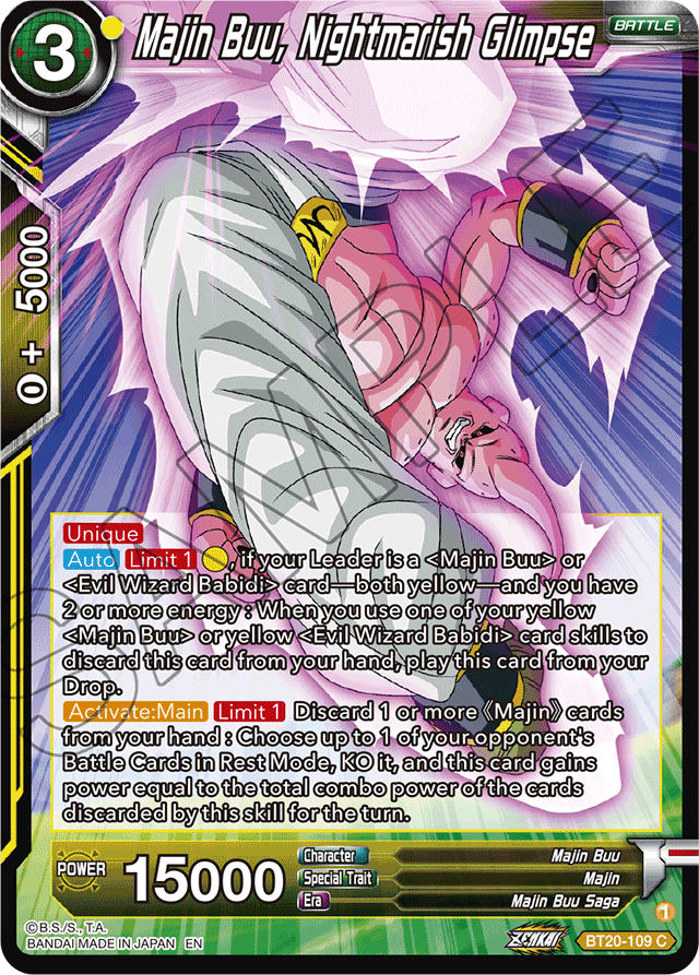 Majin Buu, Nightmarish Glimpse - Power Absorbed - Common - BT20-109