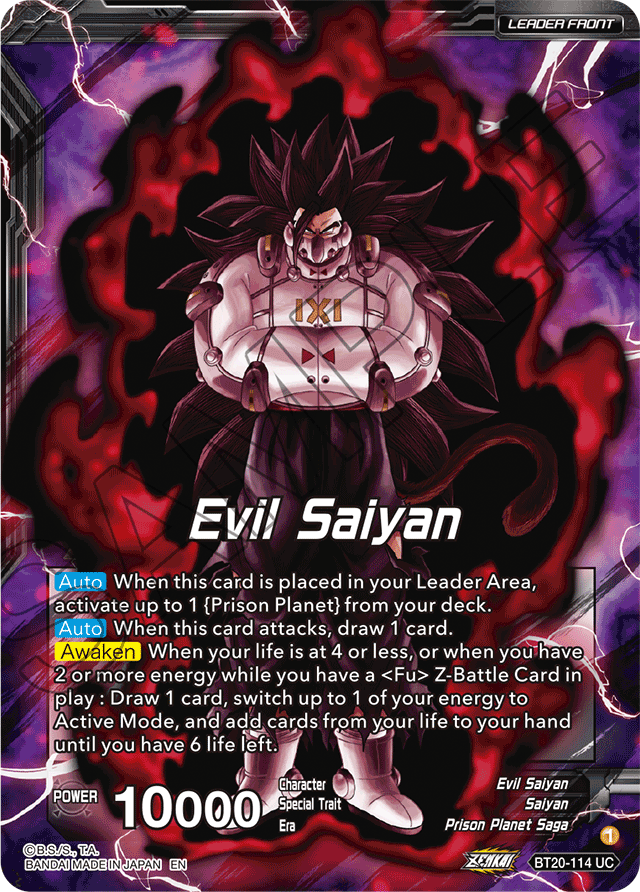 Evil Saiyan // Cumber, Maddening Force - Power Absorbed - Uncommon - BT20-114