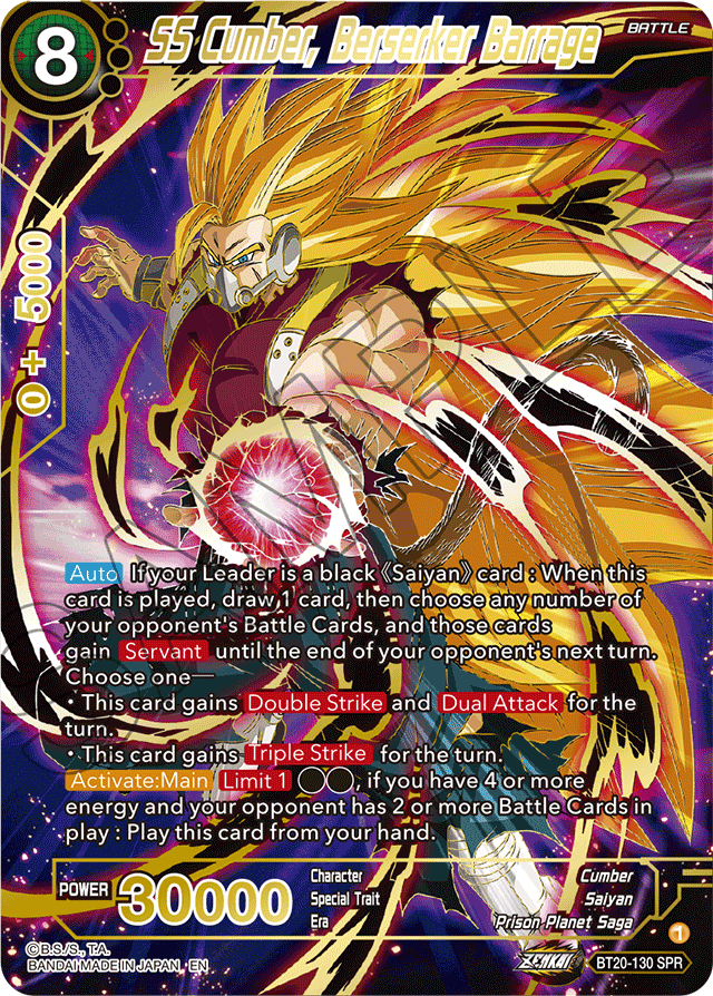 SS Cumber, Berserker Barrage (SPR) - Power Absorbed - Special Rare - BT20-130