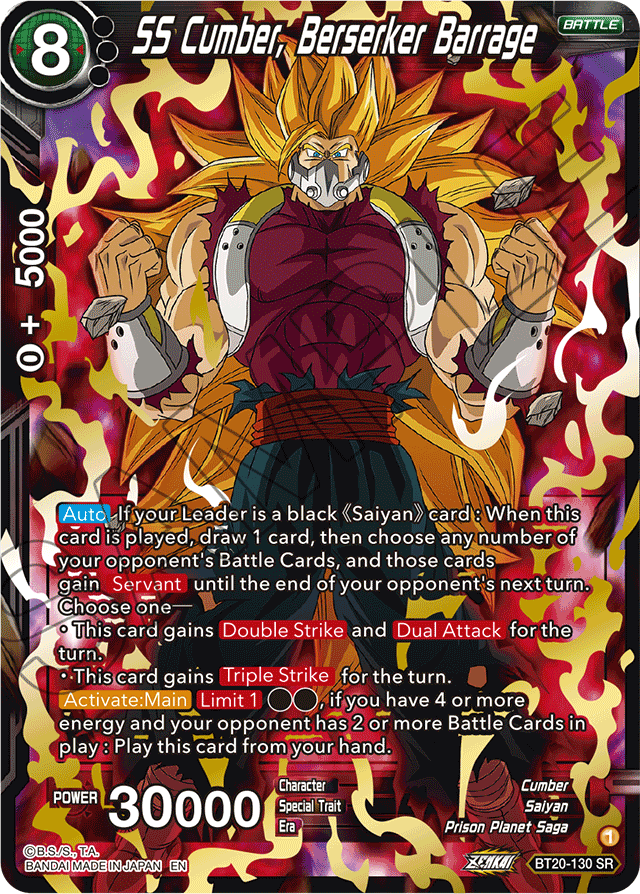 SS Cumber, Berserker Barrage - Power Absorbed - Super Rare - BT20-130