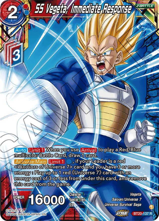 SS Vegeta, Immediate Response - Power Absorbed - Rare - BT20-137