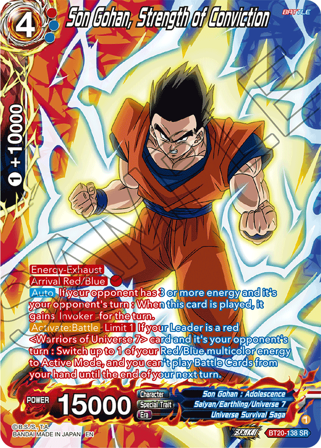 Son Gohan, Strength of Conviction (Silver Foil) - Power Absorbed - Super Rare - BT20-138
