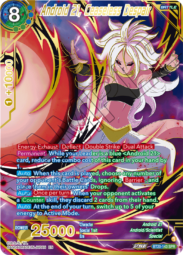 Android 21, Ceaseless Despair (SPR) - Power Absorbed - Special Rare - BT20-143