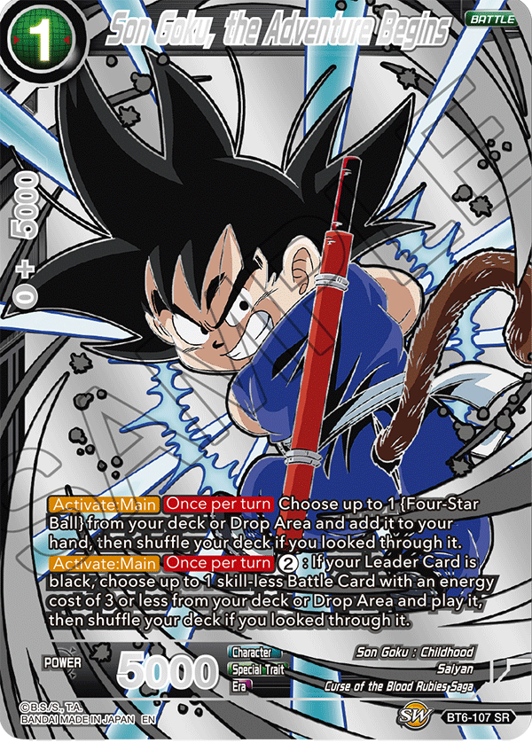 Son Goku, the Adventure Begins - Collector's Selection Vol. 1 - Super Rare - BT6-107