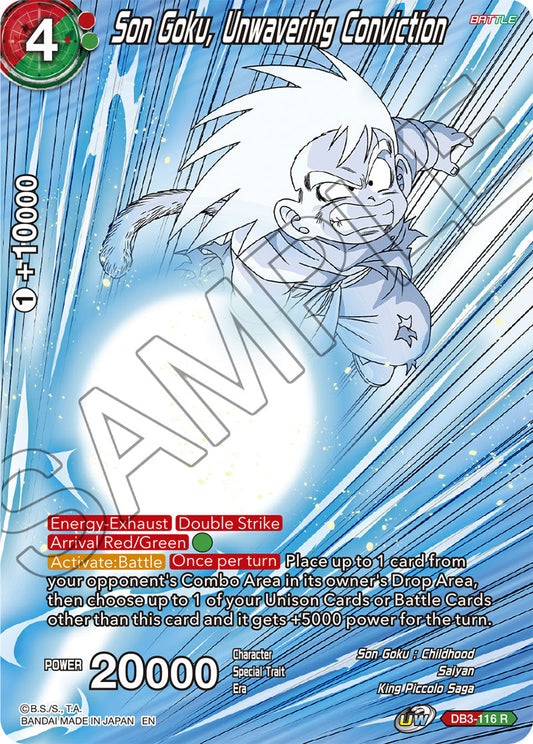 Son Goku, Unwavering Conviction - Theme Selection: History of Son Goku - Rare - DB3-116