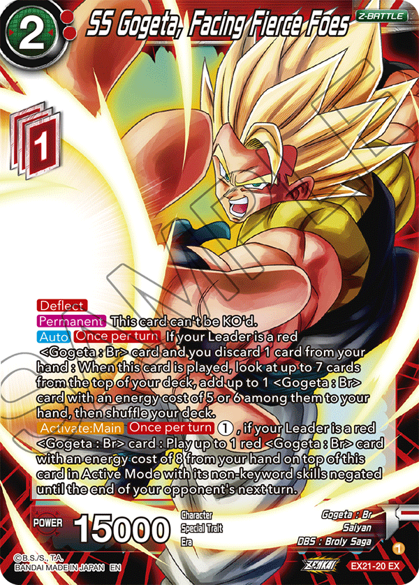 SS Gogeta, Facing Fierce Foes - 5th Anniversary Set - Expansion Rare - EX21-20