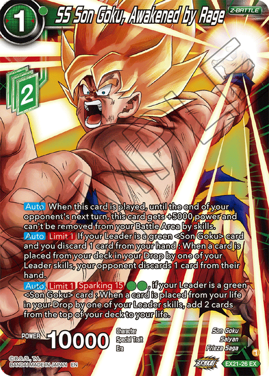 SS Son Goku, Awakened by Rage - 5th Anniversary Set - Expansion Rare - EX21-26
