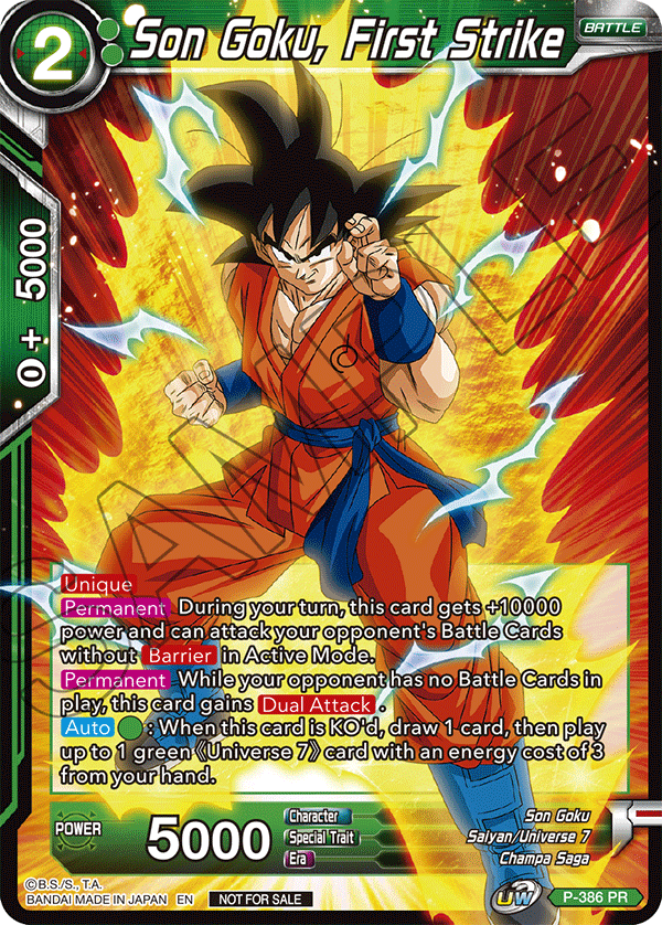 Son Goku, First Strike (Tournament Pack Vol. 8) - Tournament Promotion Cards - Promo - P-386