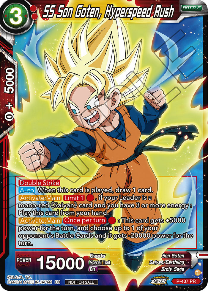 SS Son Goten, Hyperspeed Rush (Zenkai Series Tournament Pack Vol.1) - Tournament Promotion Cards - Promo - P-407