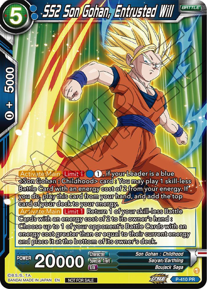 SS2 Son Gohan, Entrusted Will (Zenkai Series Tournament Pack Vol.1) - Tournament Promotion Cards - Promo - P-410