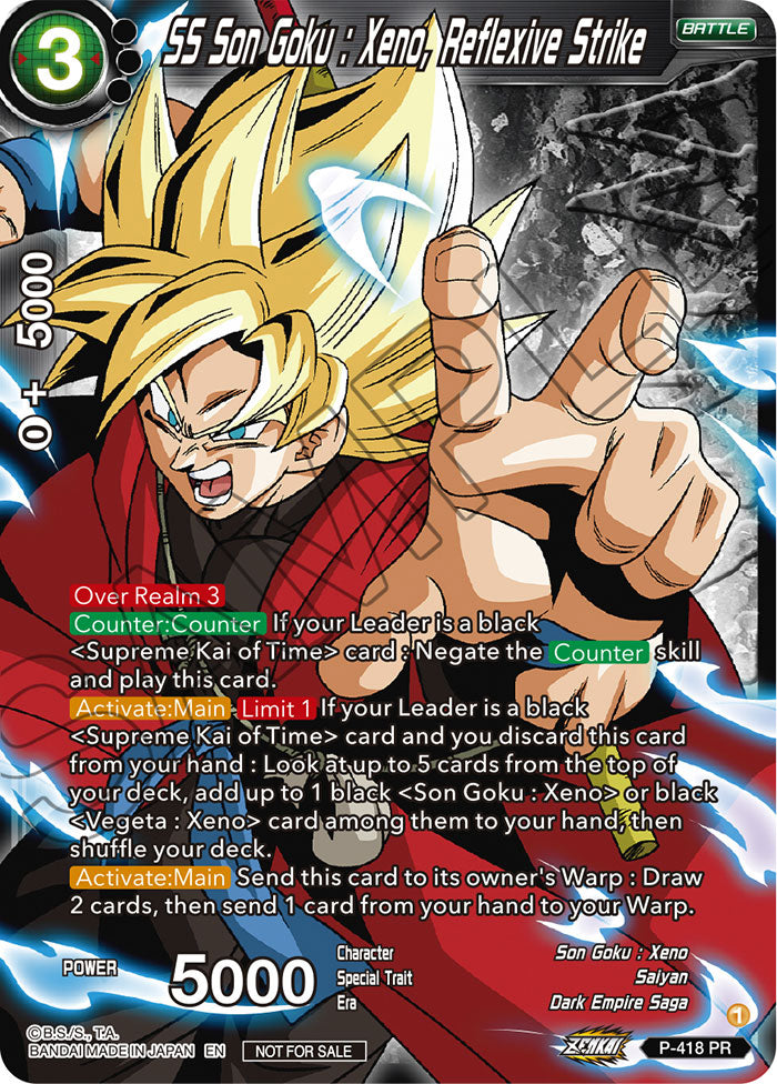 SS Son Goku: Xeno, Reflexive Strike (Zenkai Series Tournament Pack Vol.1 Winner) - Tournament Promotion Cards - Promo - P-418