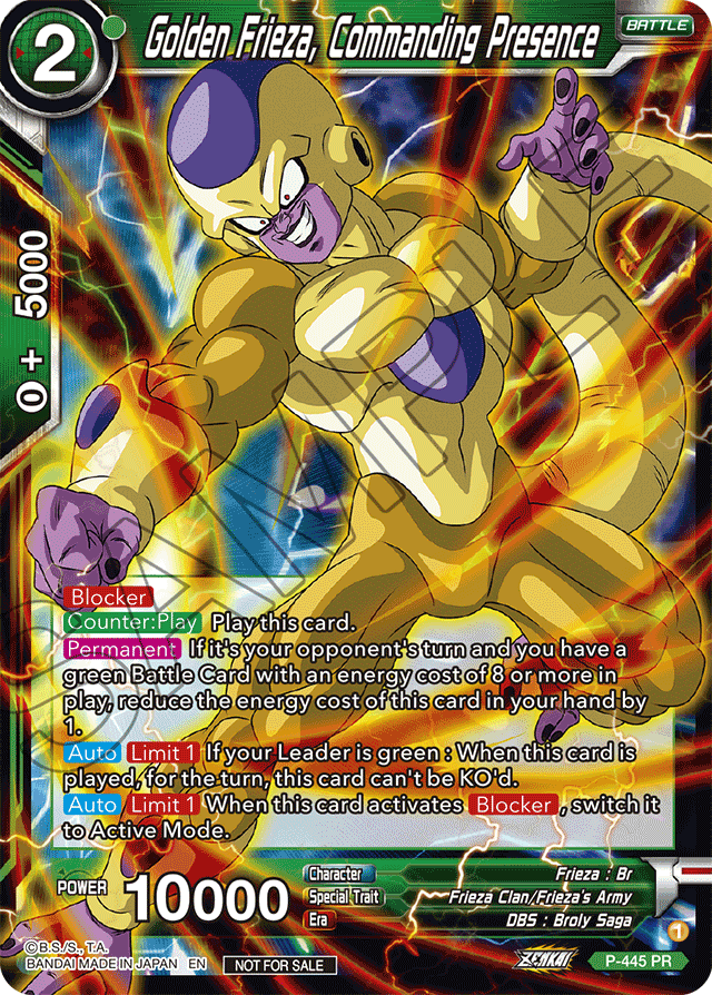 Golden Frieza, Commanding Presence (Zenkai Series Tournament Pack Vol.2) - Tournament Promotion Cards - Promo - P-445