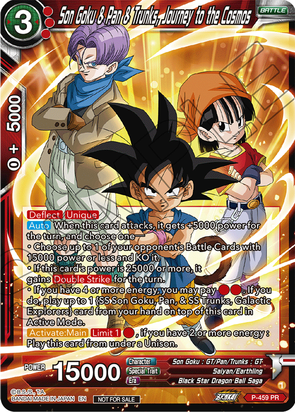 Son Goku & Pan & Trunks, Journey to the Cosmos (Z03 Dash Pack) - Promotion Cards - Promo - P-459
