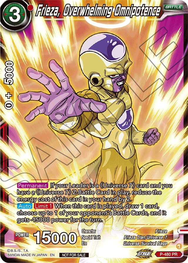 Frieza, Overwhelming Omnipotence (Zenkai Series Tournament Pack Vol.3) - Tournament Promotion Cards - Promo - P-480