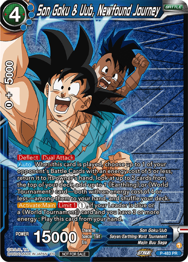 Son Goku & Uub, Newfound Journey (Zenkai Series Tournament Pack Vol.3 Winner) - Tournament Promotion Cards - Promo - P-483