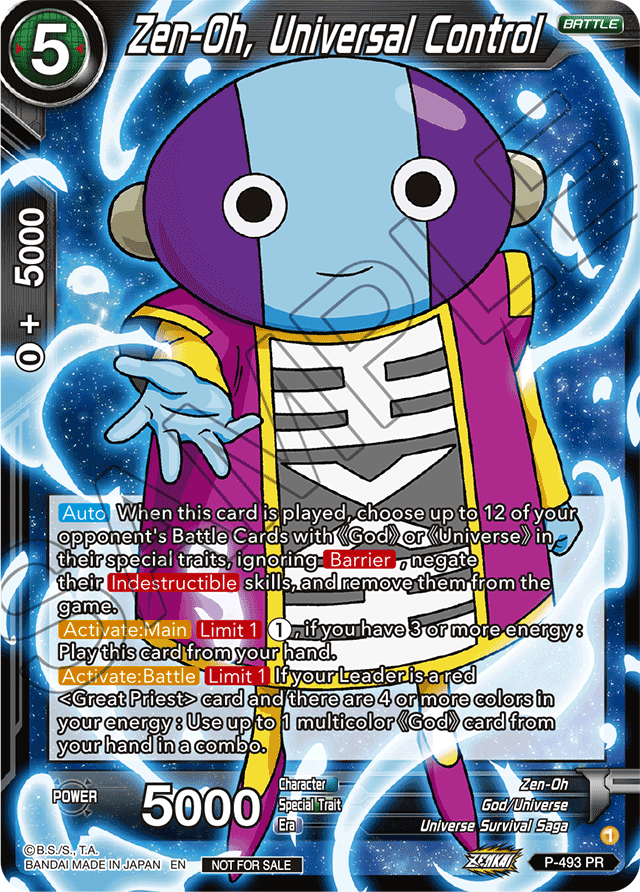 Zen-Oh, Universal Control (Zenkai Series Tournament Pack Vol.3) - Tournament Promotion Cards - Promo - P-493