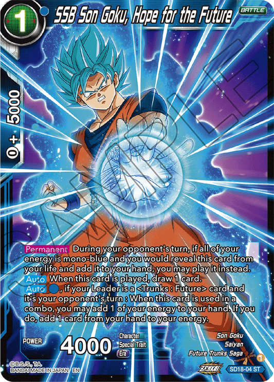 SSB Son Goku, Hope for the Future - Dawn of the Z-Legends - Starter Rare - SD18-04