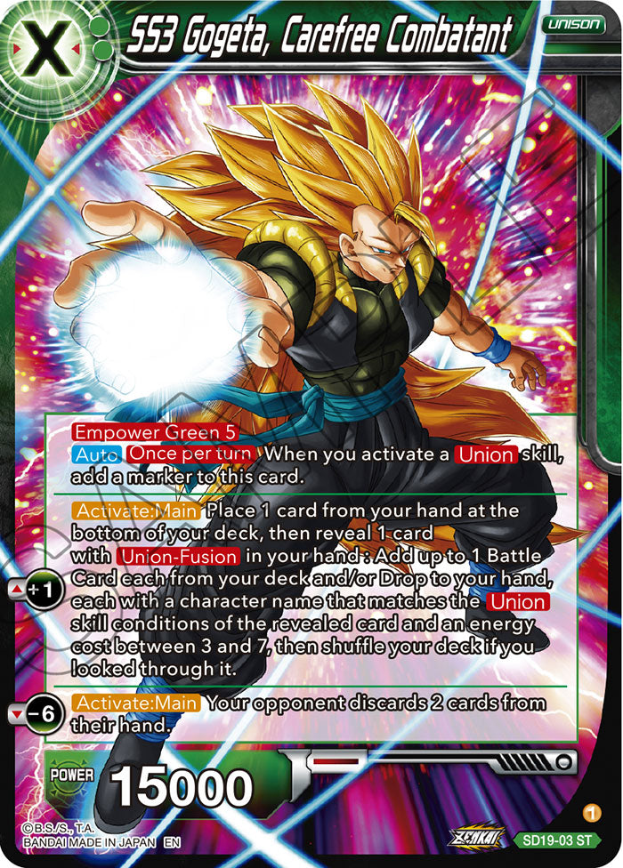 SS3 Gogeta, Carefree Combatant - Dawn of the Z-Legends - Starter Rare - SD19-03