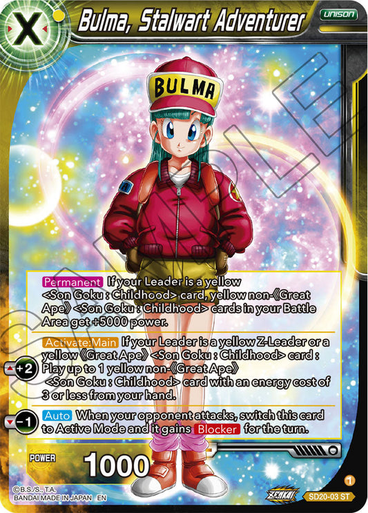 Bulma, Stalwart Adventurer - Dawn of the Z-Legends - Starter Rare - SD20-03