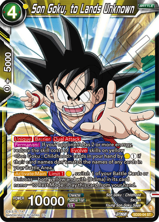 Son Goku, to Lands Unknown - Dawn of the Z-Legends - Starter Rare - SD20-04
