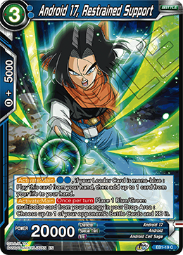 Android 17, Restrained Support - Battle Evolution Booster - Common - EB1-19