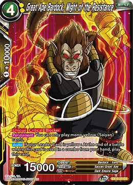 Great Ape Bardock, Might of the Resistance - Special Anniversary Set 2020 - Expansion Rare - EX13-23