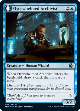 Overwhelmed Archivist - Innistrad: Midnight Hunt - U - 68