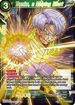 Trunks, a Helping Blast (Gold Stamped) - Mythic Booster - Common - P-128