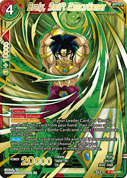 Broly, Swift Executioner (Gold Stamped) - Mythic Booster - Uncommon - P-205
