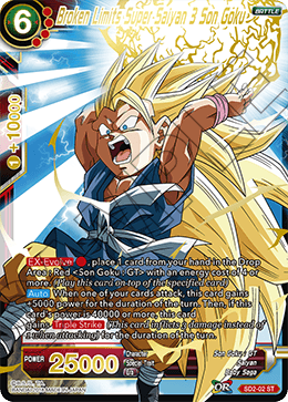 Broken Limits Super Saiyan 3 Son Goku - Cross Worlds - Starter Rare - SD2-02