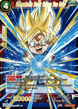 Unbreakable Super Saiyan Son Goku (Gold Stamped) - Mythic Booster - Common - SD2-03