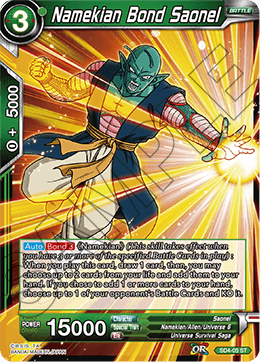 Namekian Bond Saonel - Colossal Warfare - Starter Rare - SD4-05