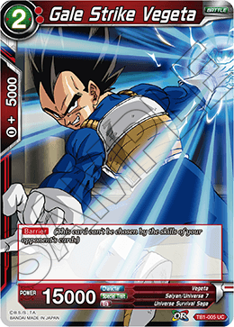 Gale Strike Vegeta - Tournament of Power - Uncommon - TB1-005