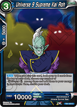 Universe 9 Supreme Kai Roh - Tournament of Power - Common - TB1-034
