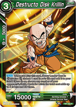 Destructo Disk Krillin - Tournament of Power - Rare - TB1-053