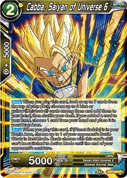 Cabba, Saiyan of Universe 6 - Assault of the Saiyans - Starter Rare - XD1-06