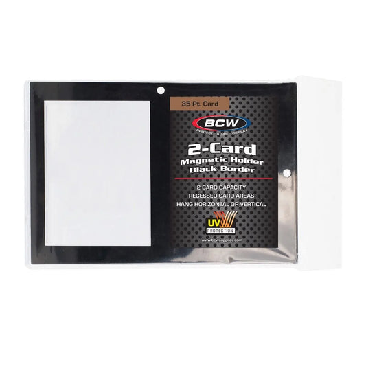 Magnetic 2-Card Holder - Black Border
