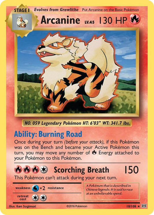 Arcanine - XY - Evolutions - Rare - 18/108