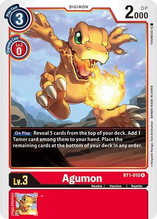 Agumon - BT1-010 - Release Special Booster - Rare - BT1-010 R