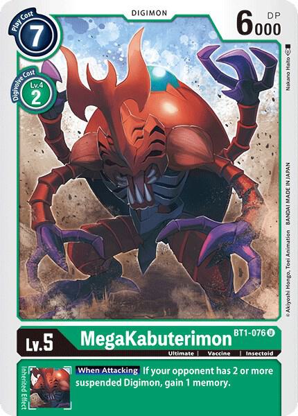 MegaKabuterimon - Release Special Booster - Uncommon - BT1-076 U